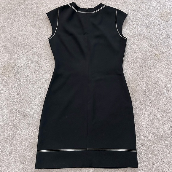 Elegant Black Theory Dress with White Trim - Picture 2 of 4